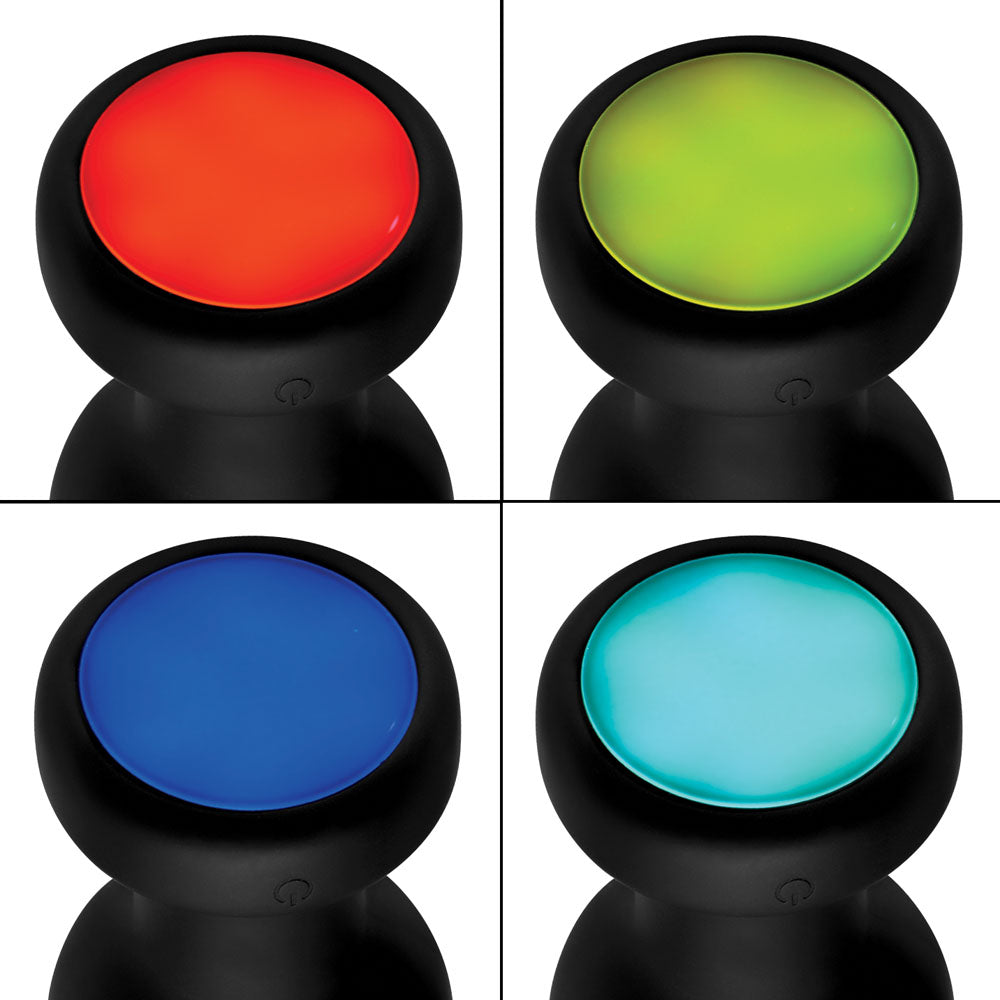7x Light Up Rechargeable Anal Plug - Small by XR Brands from LoveMart Co.