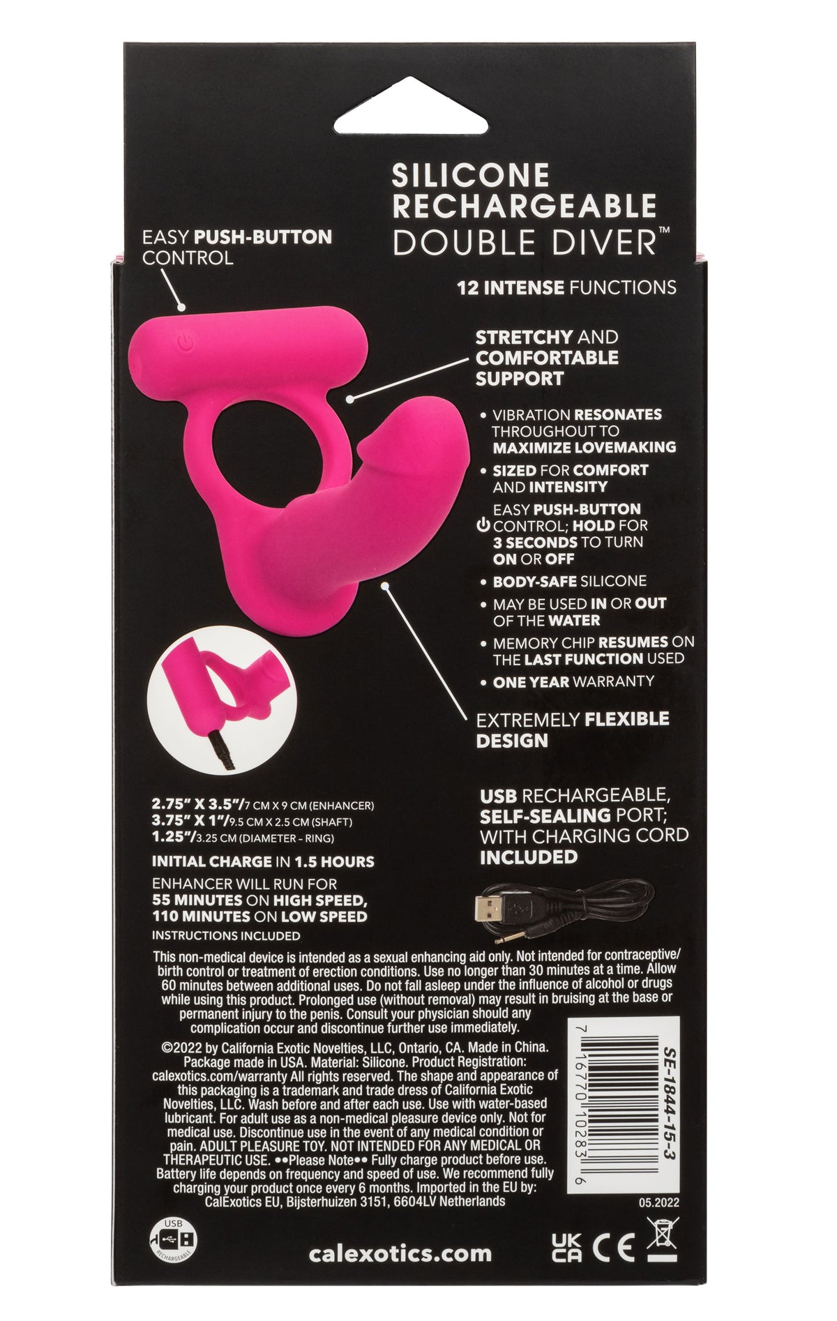 Silicone Rechargeable Double Diver by CalExotics from LoveMart Co.