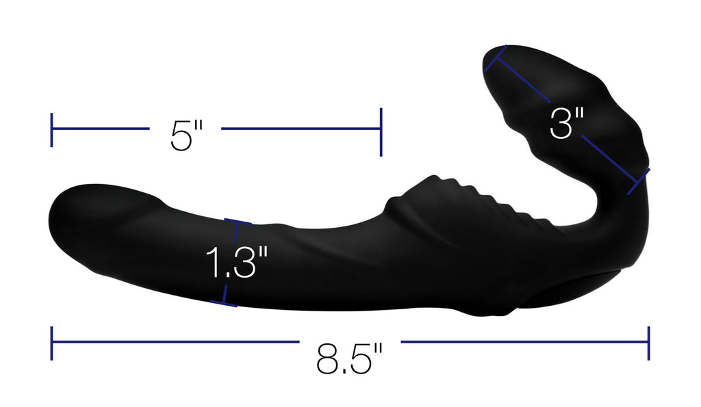 Pro Rider 9x Vibrating Silicone Strapless Strap on With Remote Control by XR Brands from LoveMart Co.