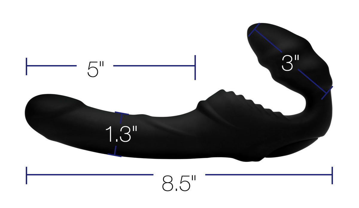 Pro Rider 9x Vibrating Silicone Strapless Strap on With Remote Control by XR Brands from LoveMart Co.