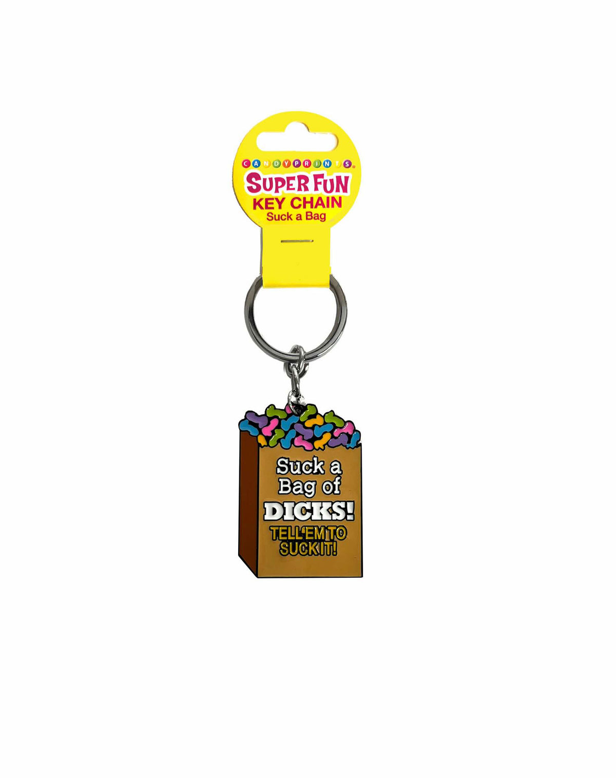 Super Fun Key Chain, Suck a Bag of Dicks by Little Genie from LoveMart Co.