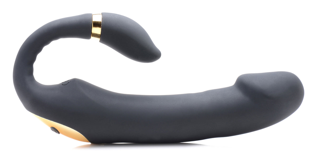 10x Pleasure Pose Come Hither Silicone Vibe With Poseable Clit Stim by XR Brands from LoveMart Co.