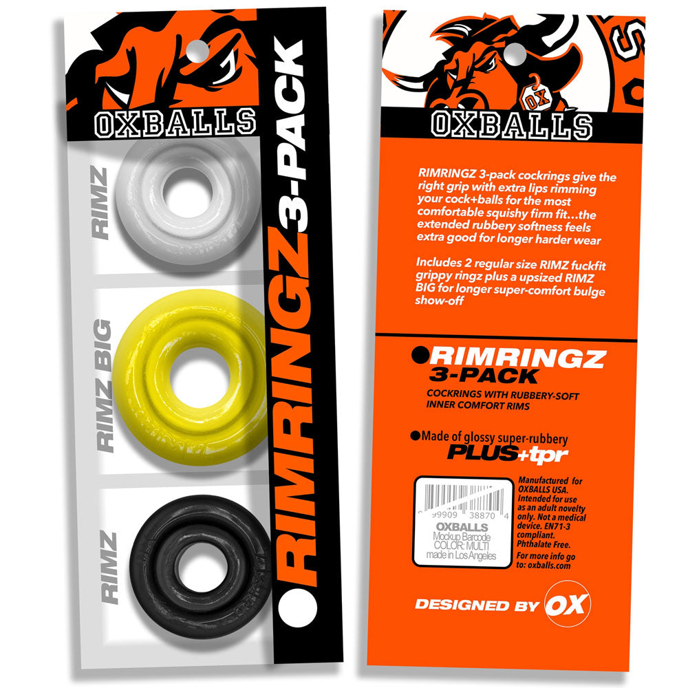 RimringzMulti Size 3 Pack- Shockwave by Oxballs from LoveMart Co.