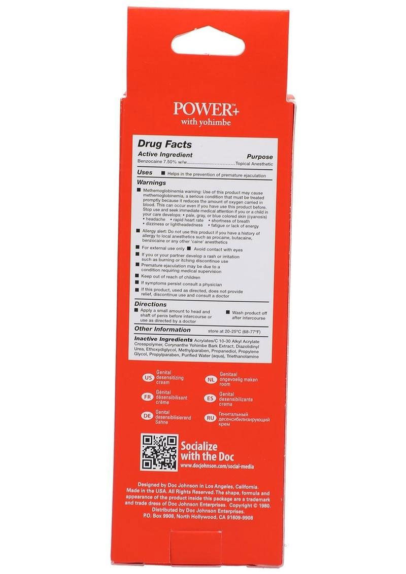 Power Plus Delay Creme for Men - 2 Oz. - Boxed by Doc Johnson from LoveMart Co.