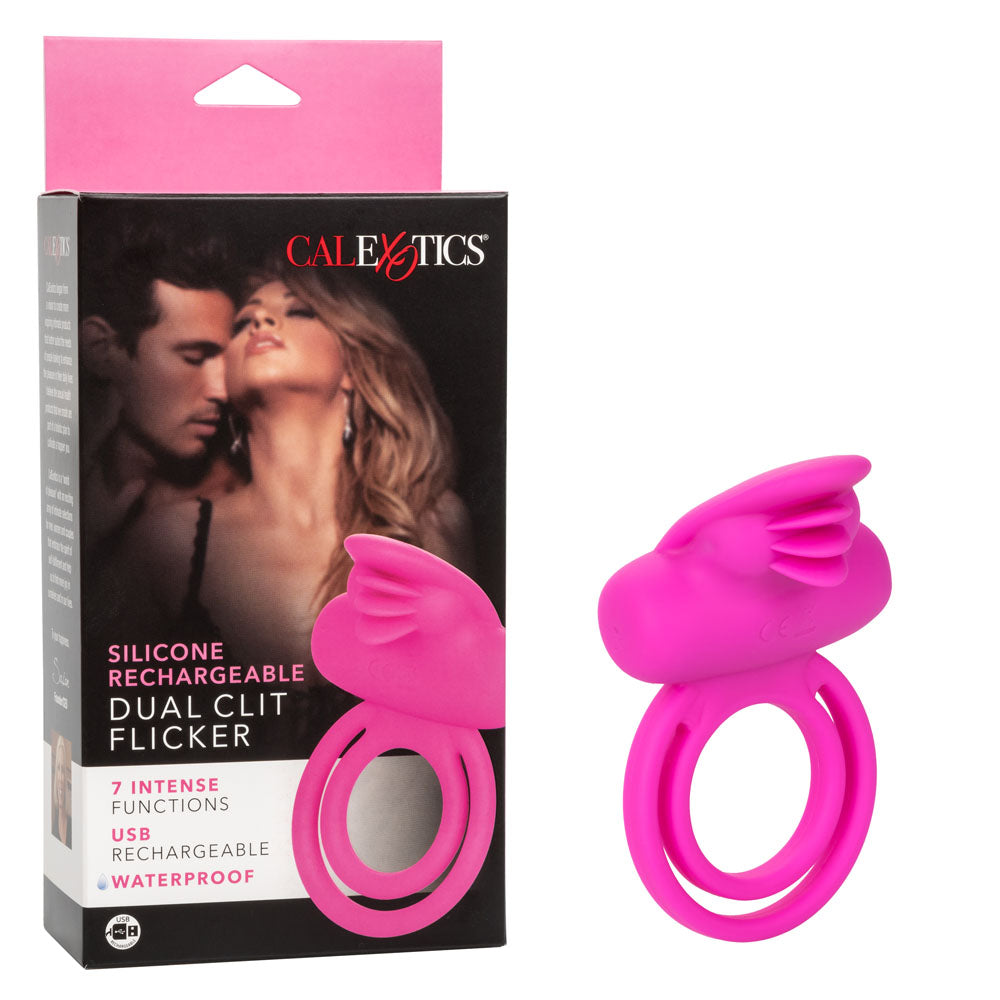 Silicone Rechargeable Dual Clit Flicker Enhancer by CalExotics from LoveMart Co.