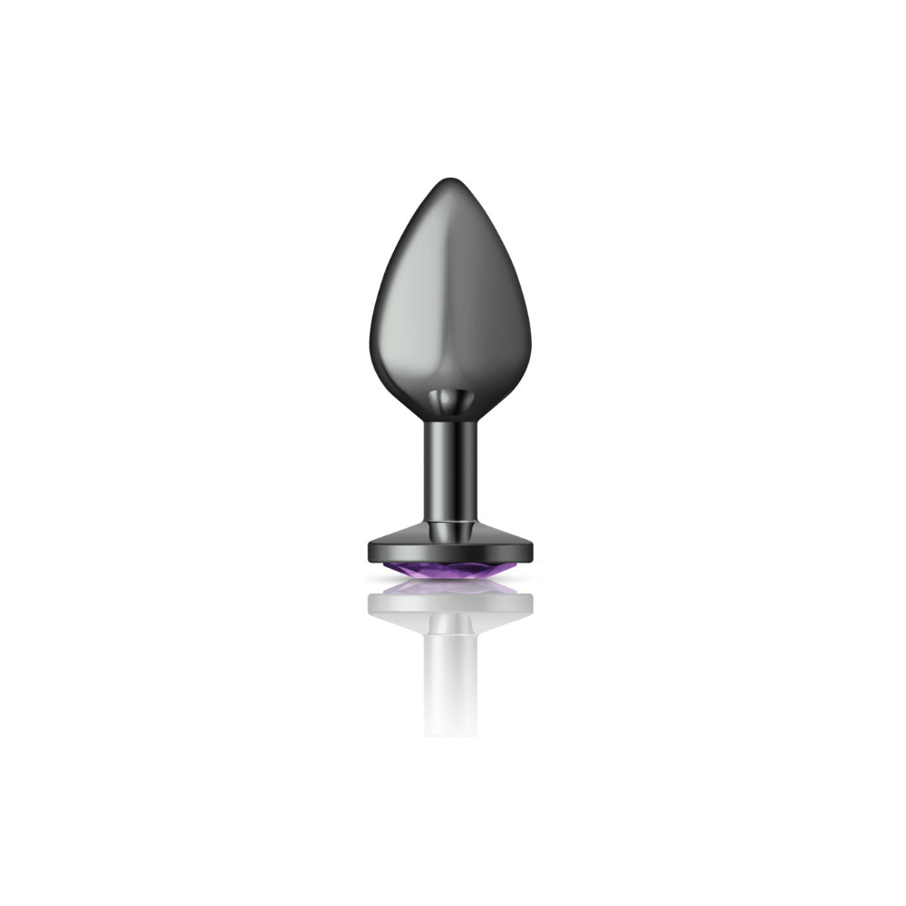 Round Gem Gunmetal Metal Plug - Md by Viben from LoveMart Co.