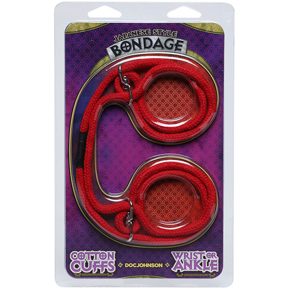 Japanese Style Bondage - Cotton Wrist or Ankle Cotton Cuffs by Doc Johnson from LoveMart Co.