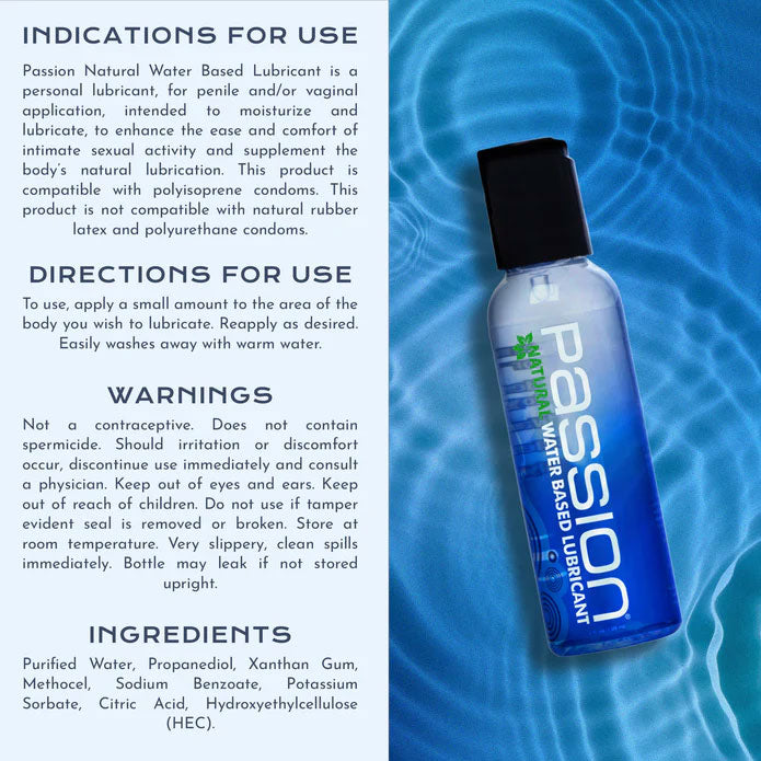 Passion Natural Water Based Lubricant 2 Oz by XR Brands from LoveMart Co.