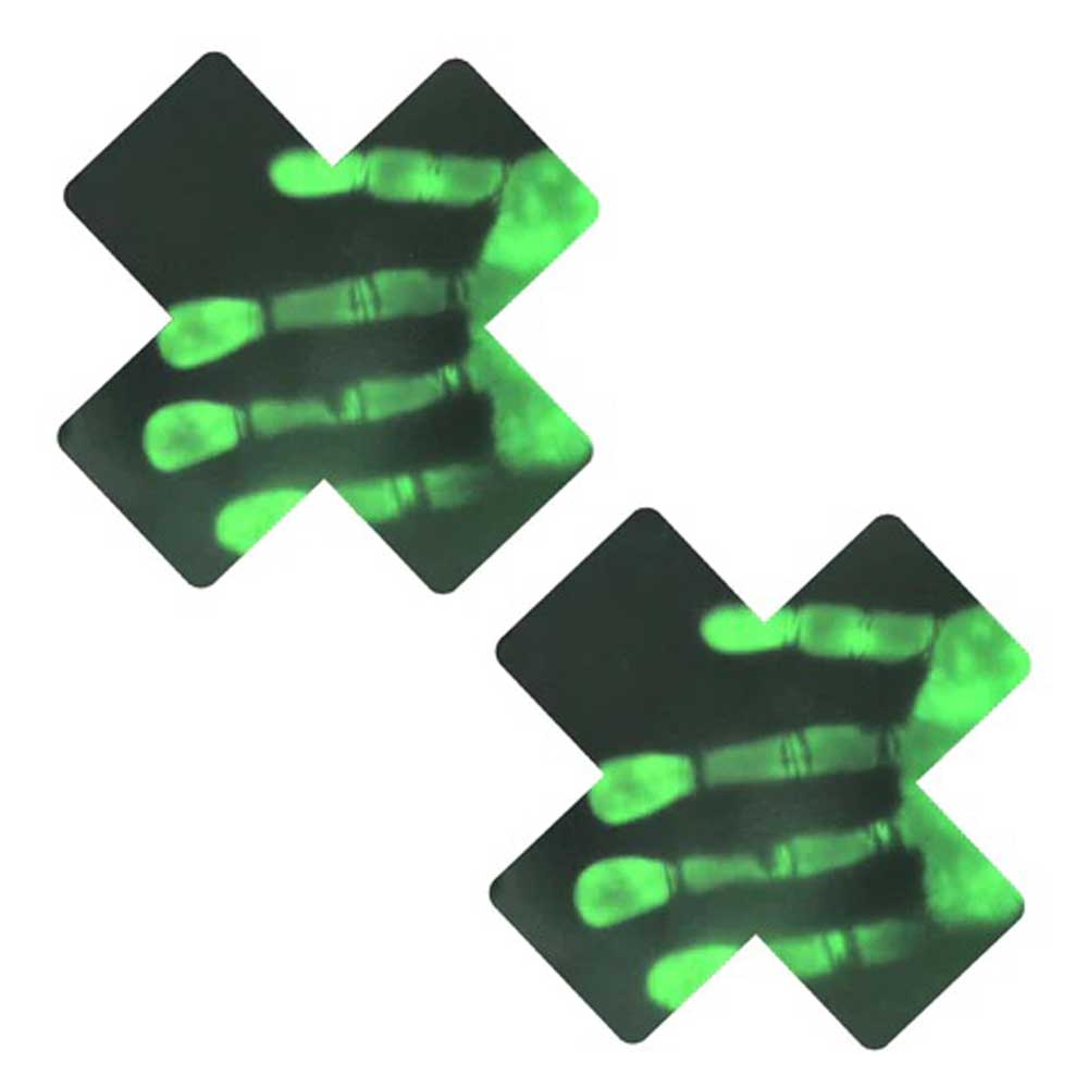 Neon Greeny Temperature Reactive X Factor Nipple Cover Pasties by Neva Nude from LoveMart Co.