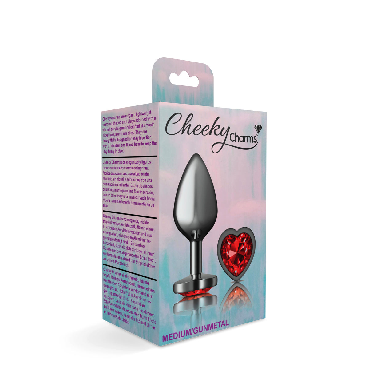 Deep Heart Gem Gunmetal Metal Plug - Md by Viben from LoveMart Co.