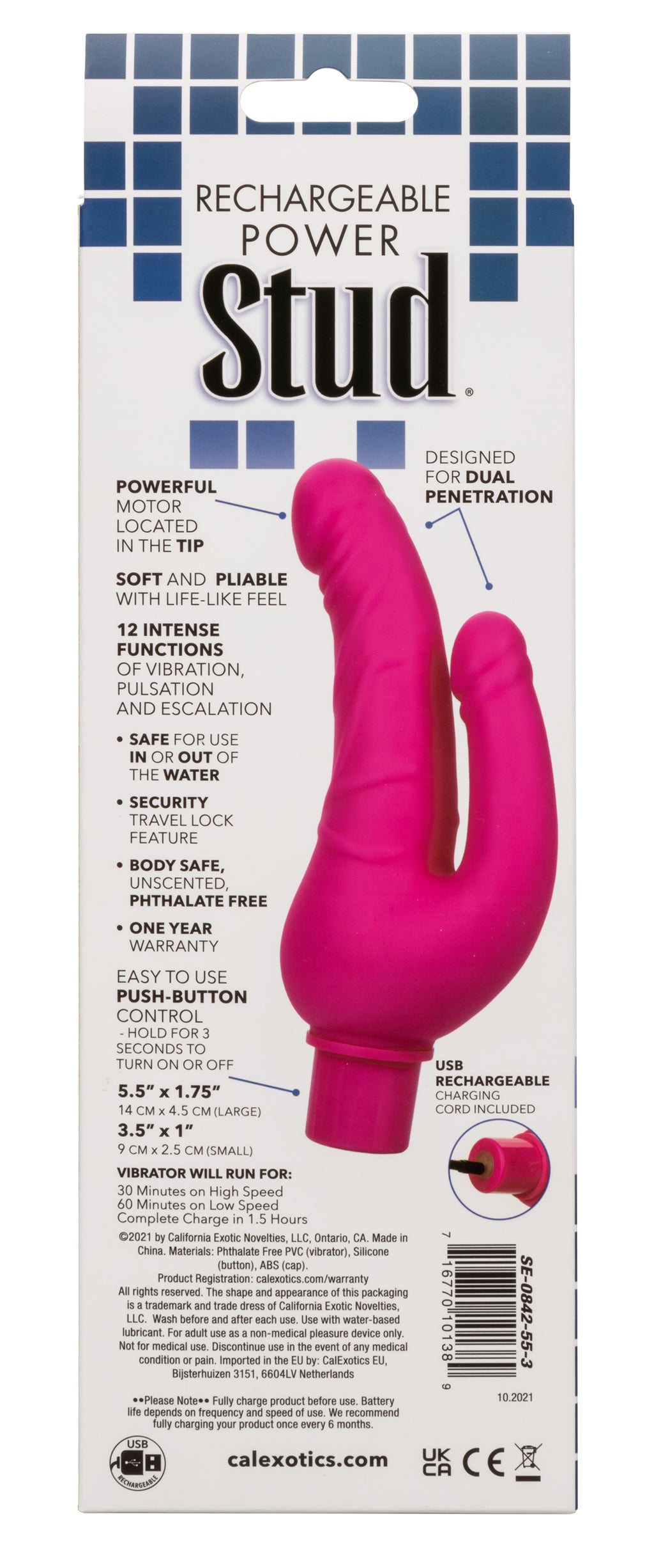 Rechargeable Power Stud Over and Under by CalExotics from LoveMart Co.