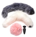 Snap-on Silicone Anal Plug and 3 Interchangeable Tails by XR Brands from LoveMart Co.