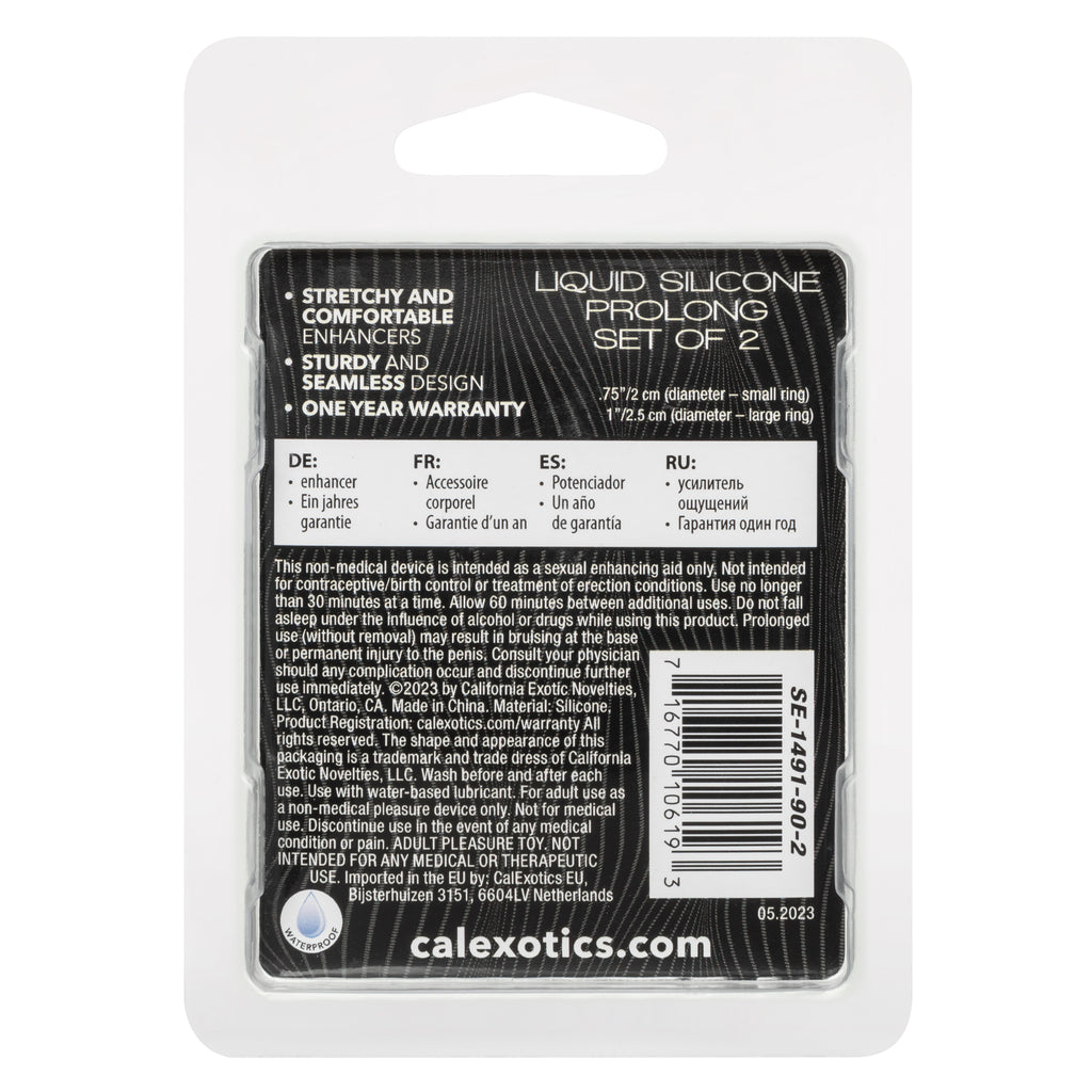 Alpha Liquid Silicone Prolong Set of 2 - /gray by CalExotics from LoveMart Co.