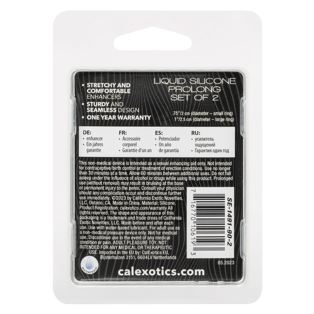 Alpha Liquid Silicone Prolong Set of 2 - /gray by CalExotics from LoveMart Co.
