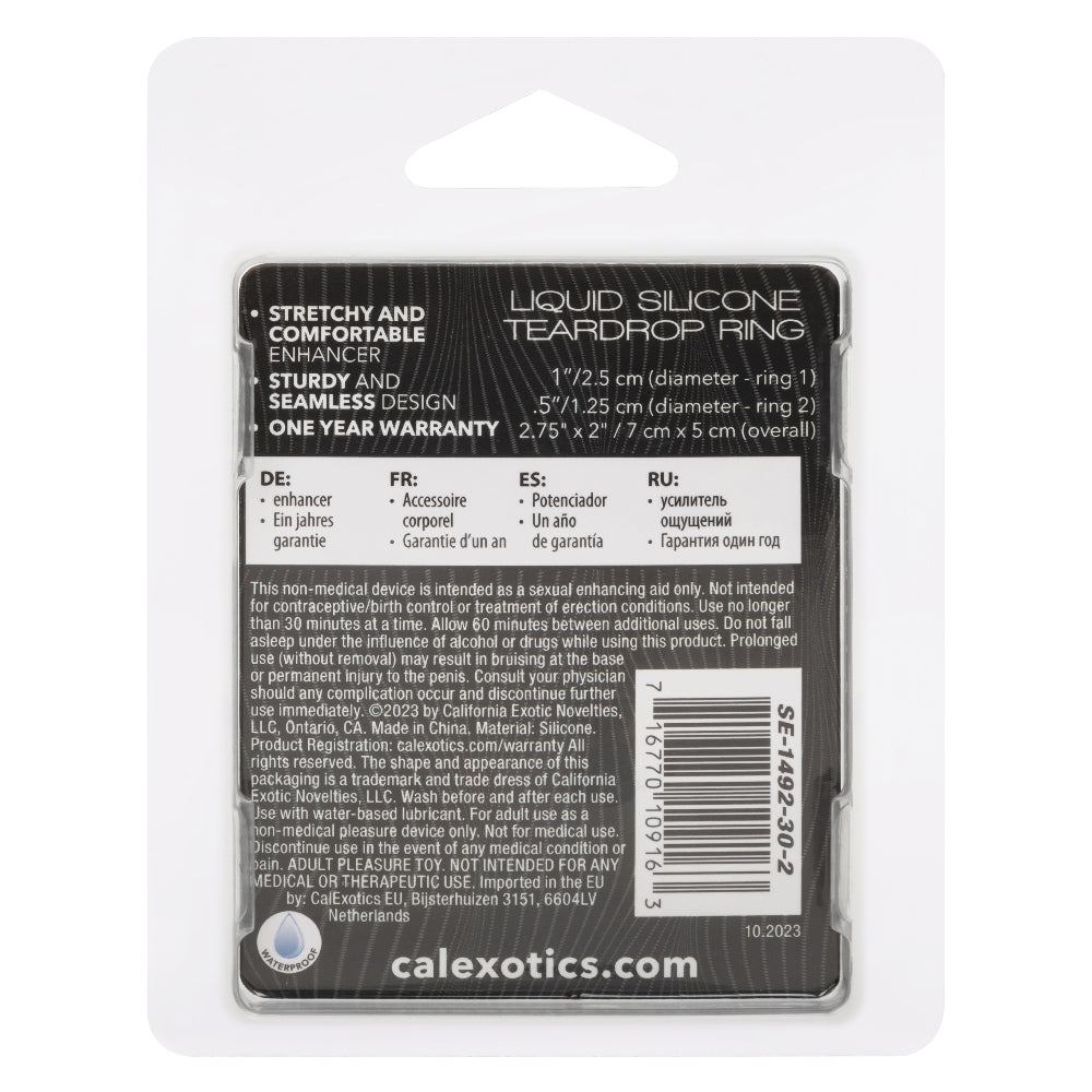 Alpha Glow-in-the-Dark Liquid Silicone Teardrop Ring by CalExotics from LoveMart Co.