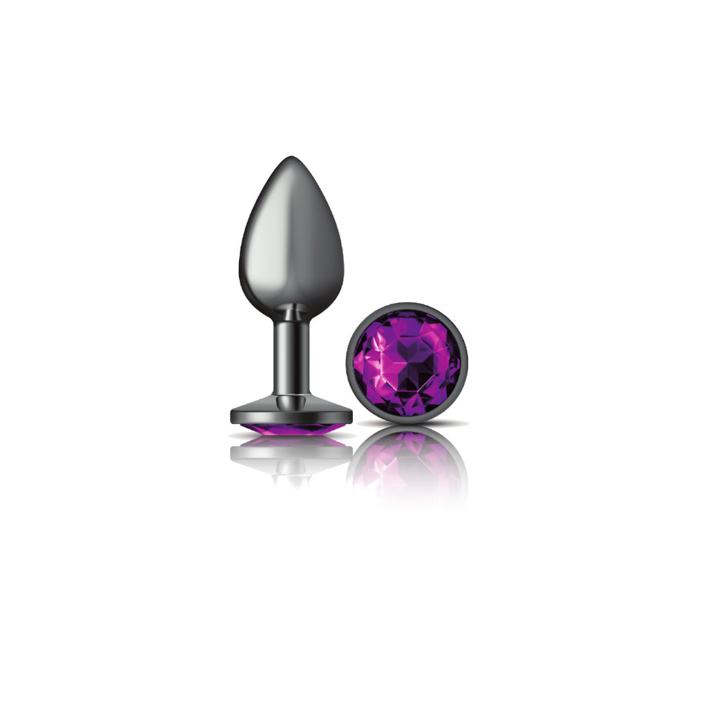 Round Gem Gunmetal Metal Plug - Sm by Viben from LoveMart Co.