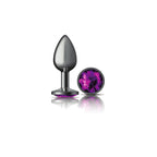 Round Gem Gunmetal Metal Plug - Sm by Viben from LoveMart Co.