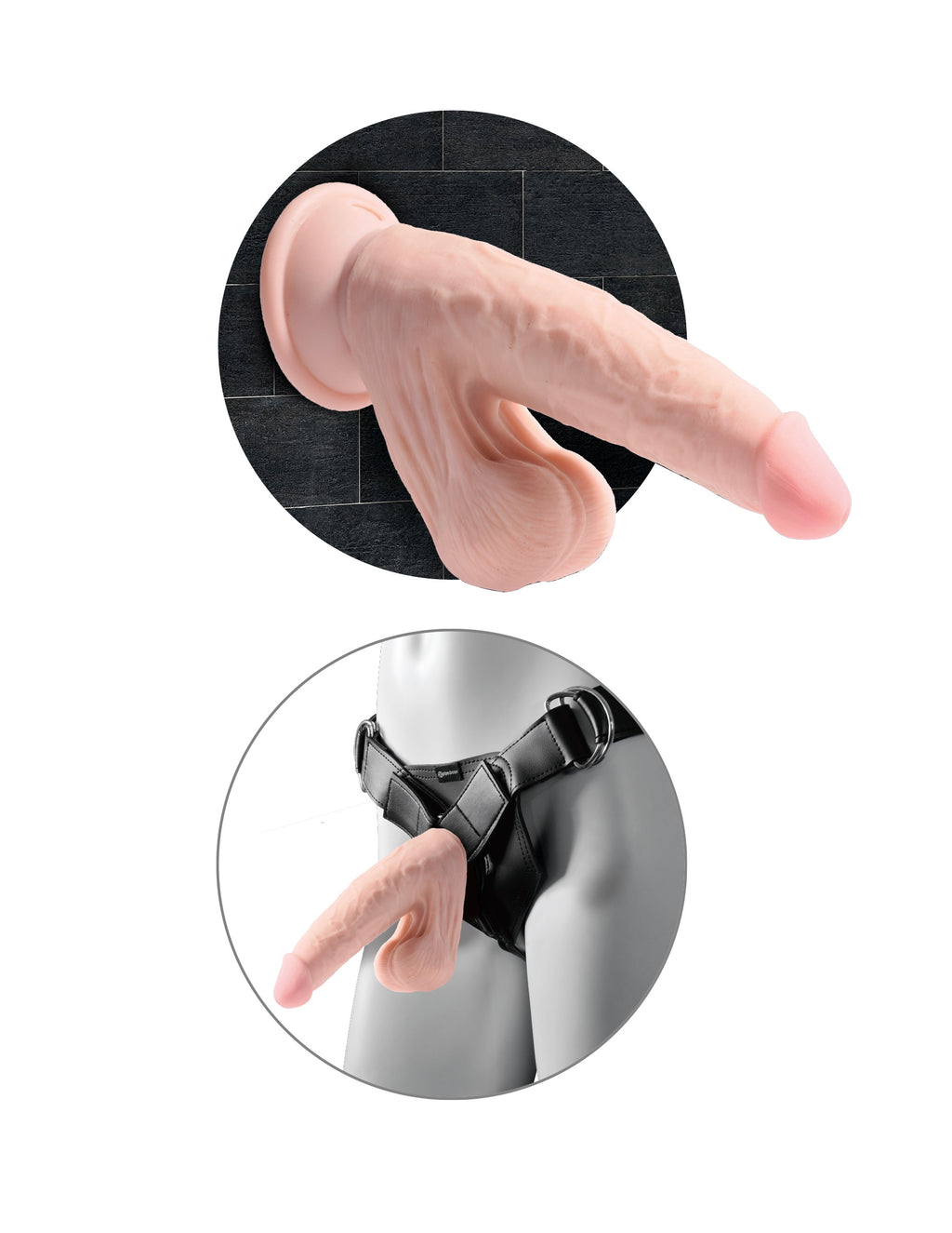 9 Inch Triple Density Cock With Swinging Balls - Light by Pipedream from LoveMart Co.