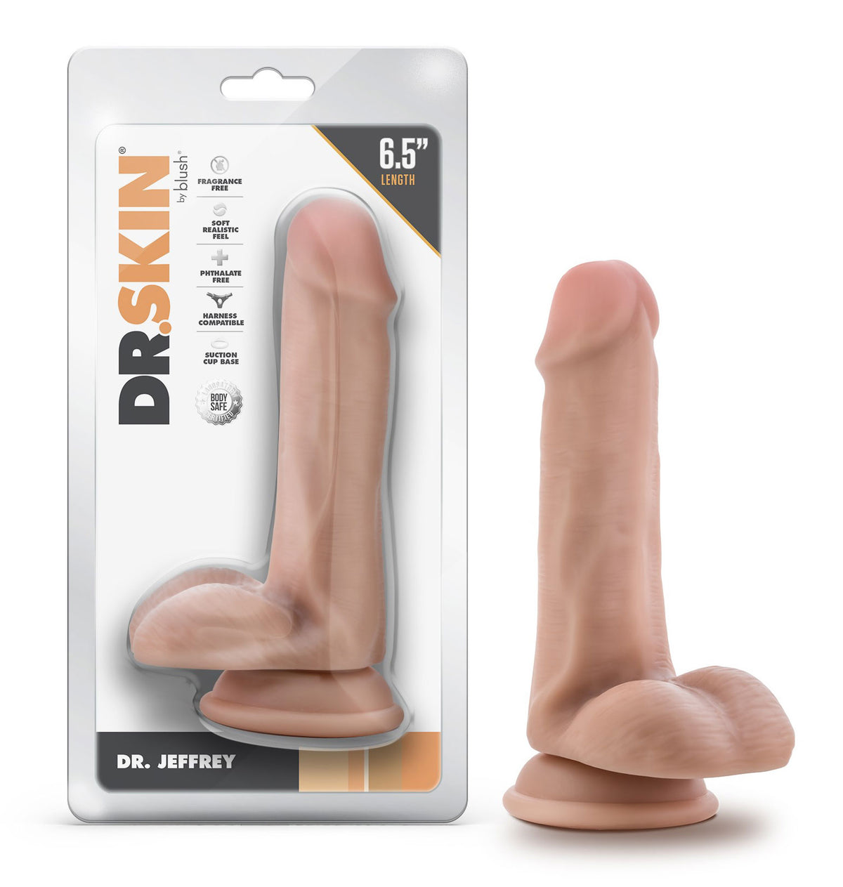 Dr. Skin - Dr. Jeffrey - 6.5 Inch Dildo With Balls by Blush from LoveMart Co.