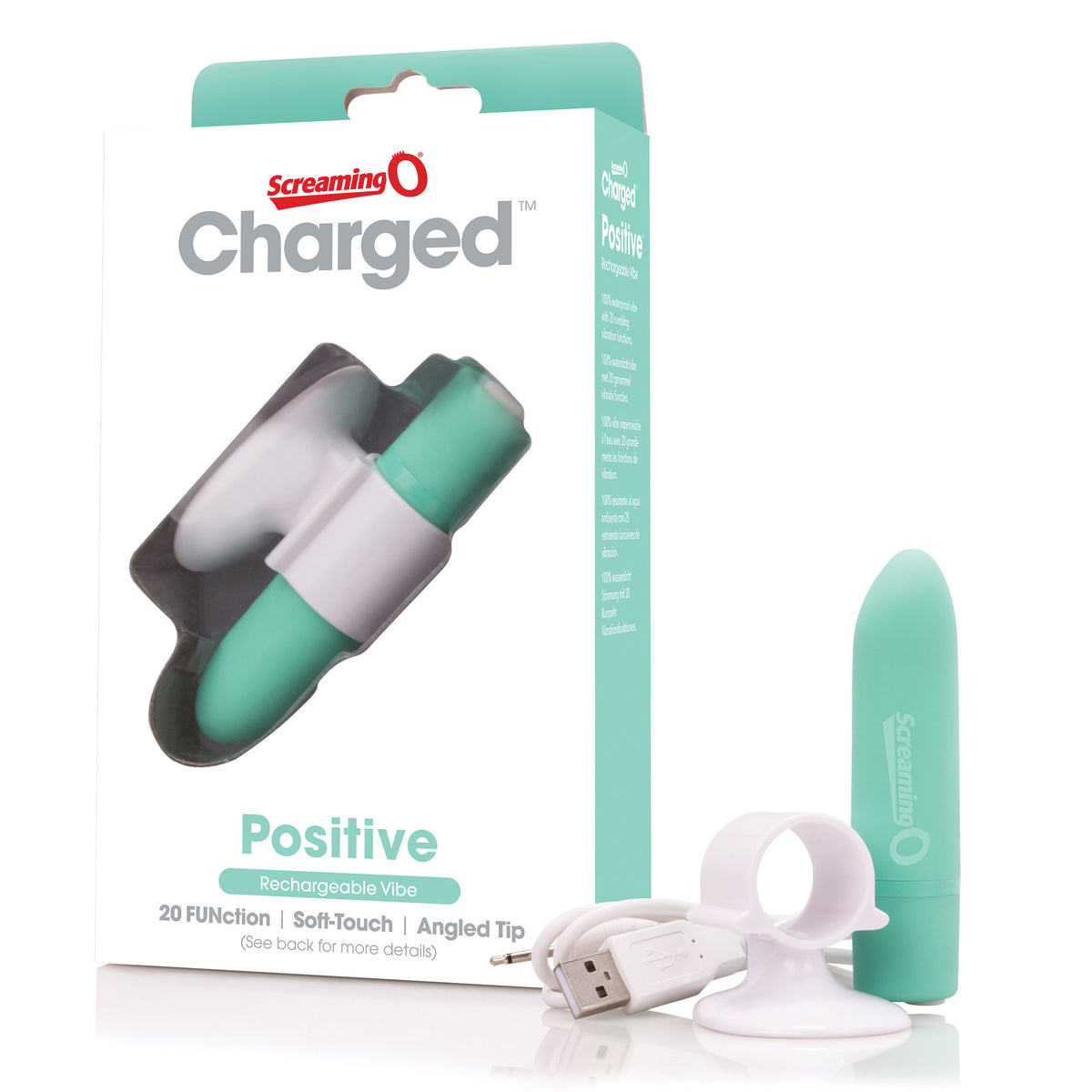 Charged Positive Rechargeable Vibe - Kiwi Mint by Screaming O from LoveMart Co.