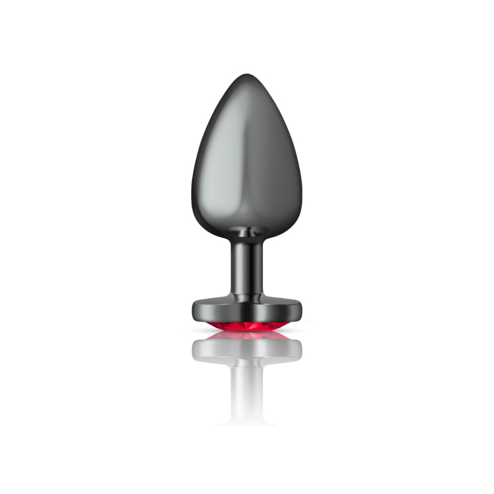 Deep Heart Gem Gunmetal Metal Plug - Lg by Viben from LoveMart Co.