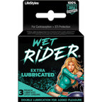 Wet Rider - Extra Lubricated Condoms - 3 Pack by Paradise Marketing from LoveMart Co.