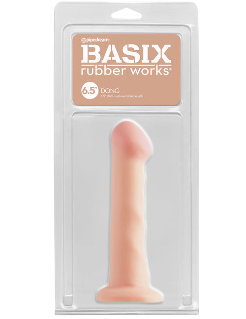Basix Rubber Works - 6.5 Inch Dong With Suction Cup - Flesh by Pipedream from LoveMart Co.