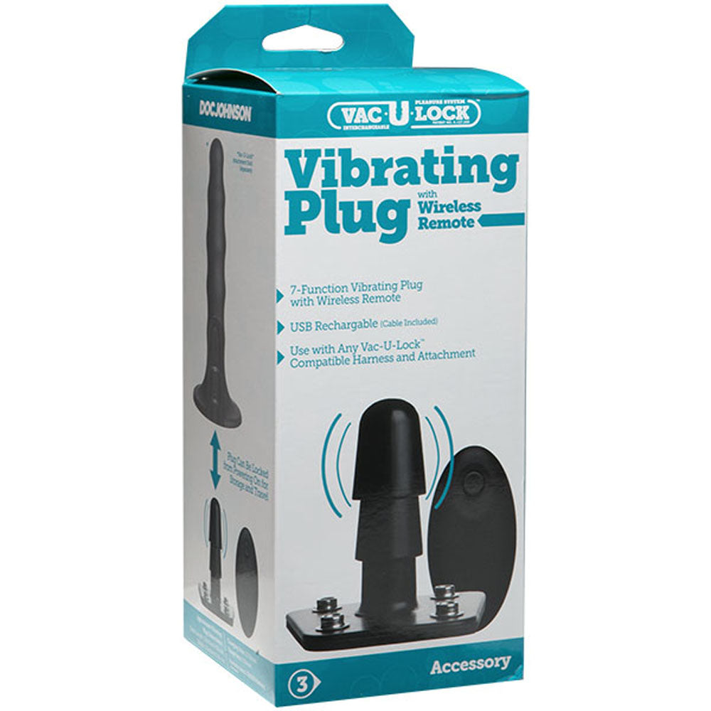 Vac-U-Lock - Vibrating Plug With Snaps & Wireless Remote by Doc Johnson from LoveMart Co.