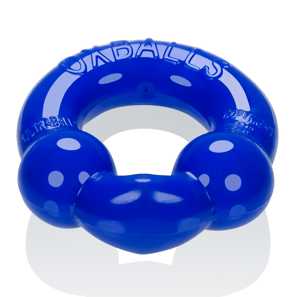 Ultraballs 2- Piece Cockring Set - Black & Police Blue by Oxballs from LoveMart Co.