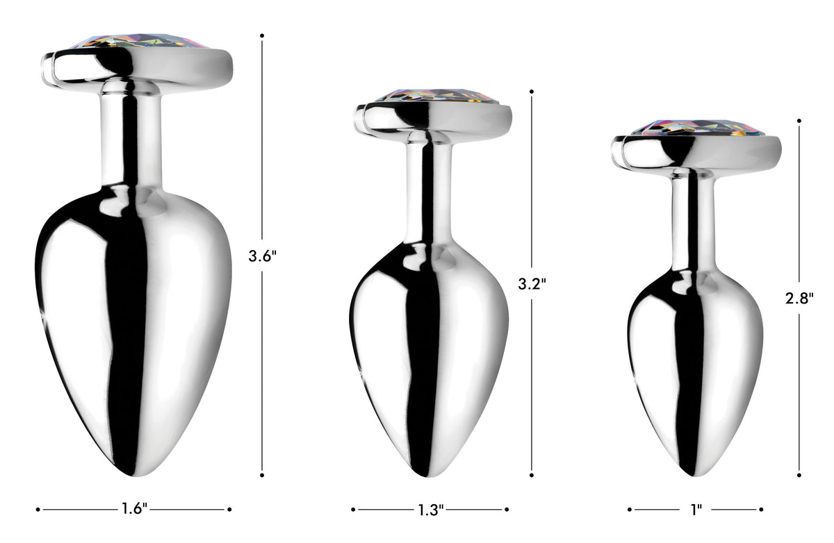 Rainbow Prism Heart Anal Plug - Medium by XR Brands from LoveMart Co.