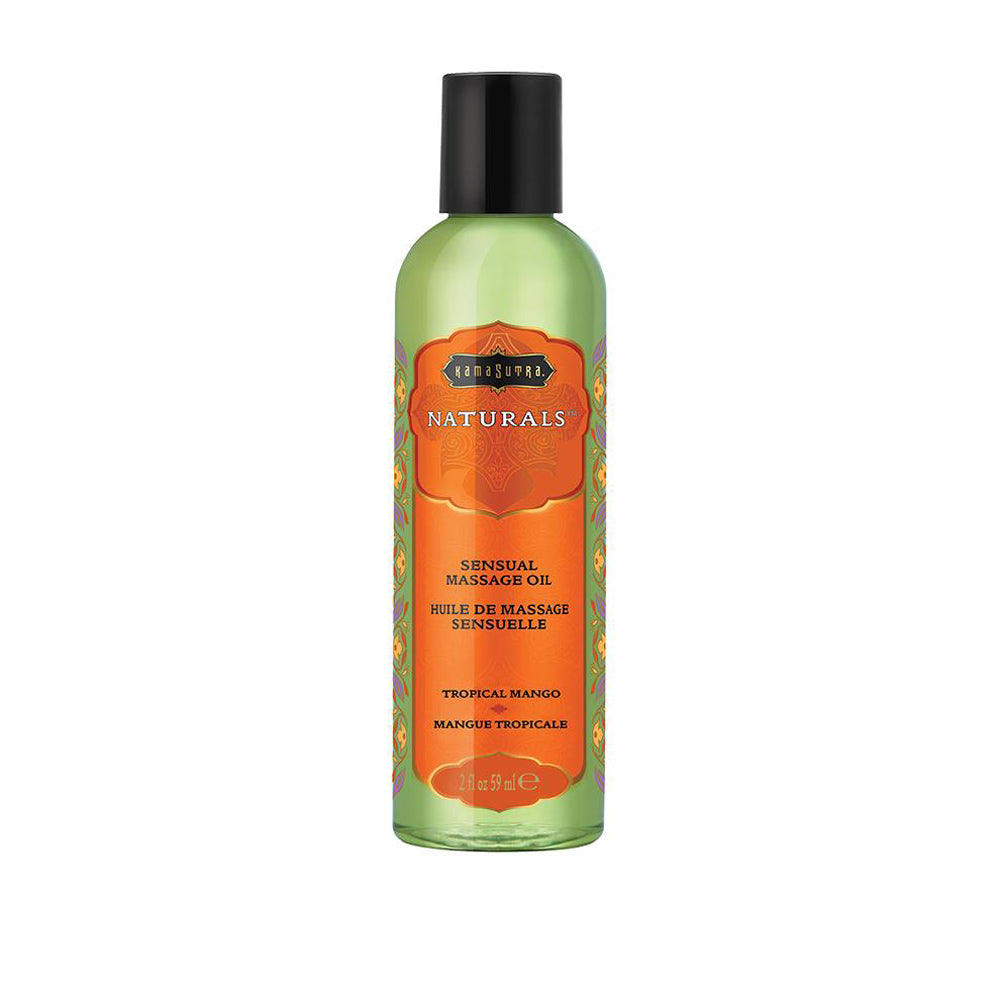 Naturals Massage Oil - Tropical Mango - 2 Fl Oz (59 ml) by Kama Sutra from LoveMart Co.