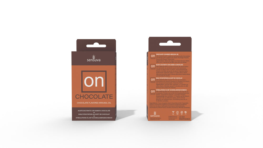 On Chocolate Flavored Arousal Oil - Medium Box - 0.17 Fl. Oz. Box by Sensuva from LoveMart Co.