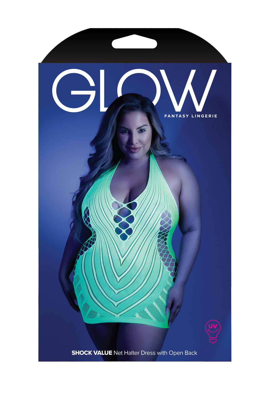 Shock Value Halter Dress - Queen - Neon by Fantasy Lingerie from LoveMart Co.