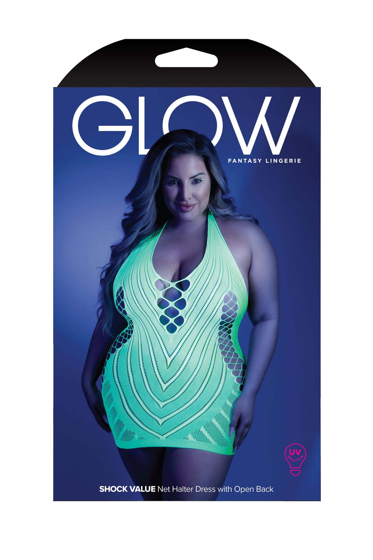 Shock Value Halter Dress - Queen - Neon by Fantasy Lingerie from LoveMart Co.