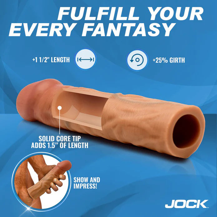 Jock 1.5" Silicone Penis Extension Sleeve - Medium by Curve Toys from LoveMart Co.