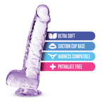 Naturally Yours - 6 Inch Crystalline Dildo - Amethyst by Blush from LoveMart Co.