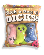 Suck a Bag of Dicks Plushy Pillow With 5 Dicks by Little Genie from LoveMart Co.
