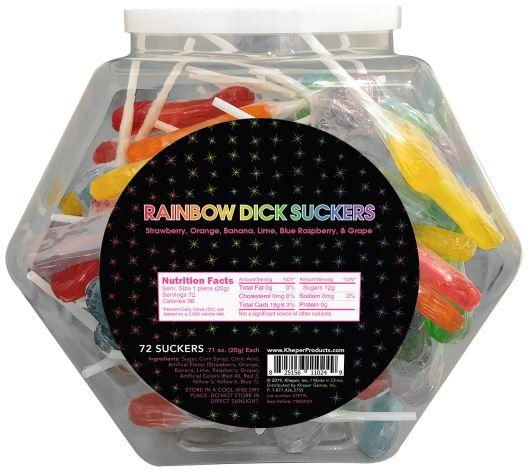 Rainbow Dick Suckers - 72 Pack by Kheper Games from LoveMart Co.