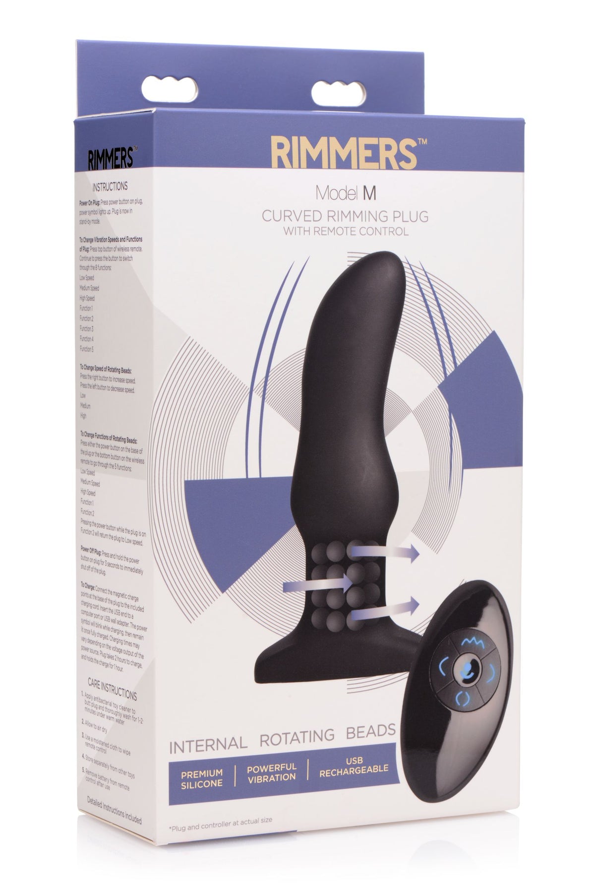 Model M Curved Rimming Plug With Remote Control by XR Brands from LoveMart Co.