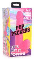 Pop Pecker 6.5 Inch Dildo With Balls by XR Brands from LoveMart Co.