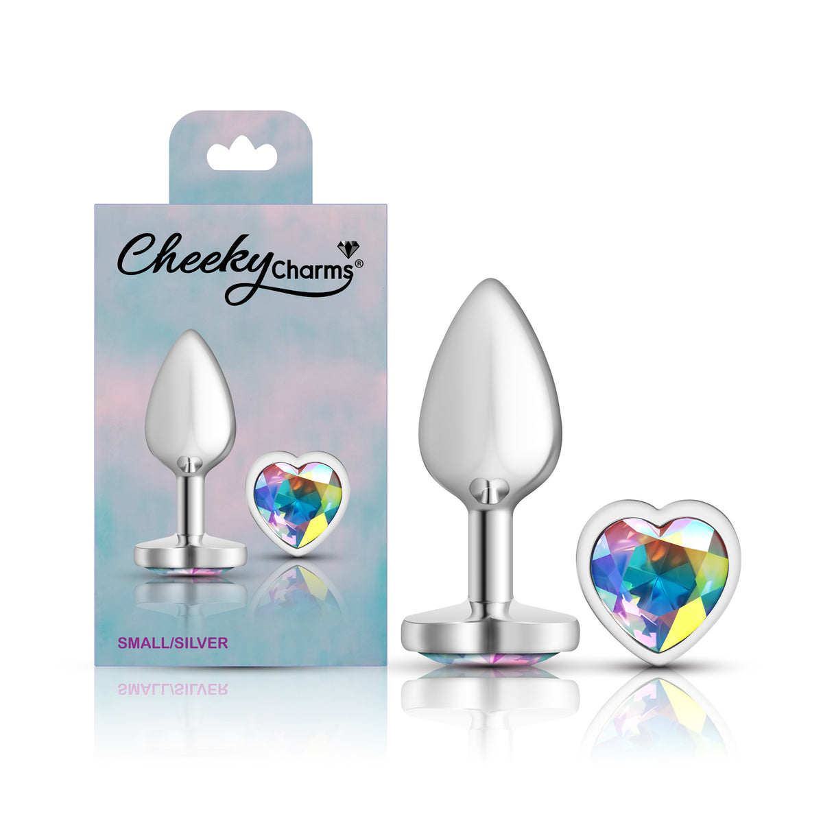 Iridescent Heart Gem Silver Metal Plug - Sm by Viben from LoveMart Co.