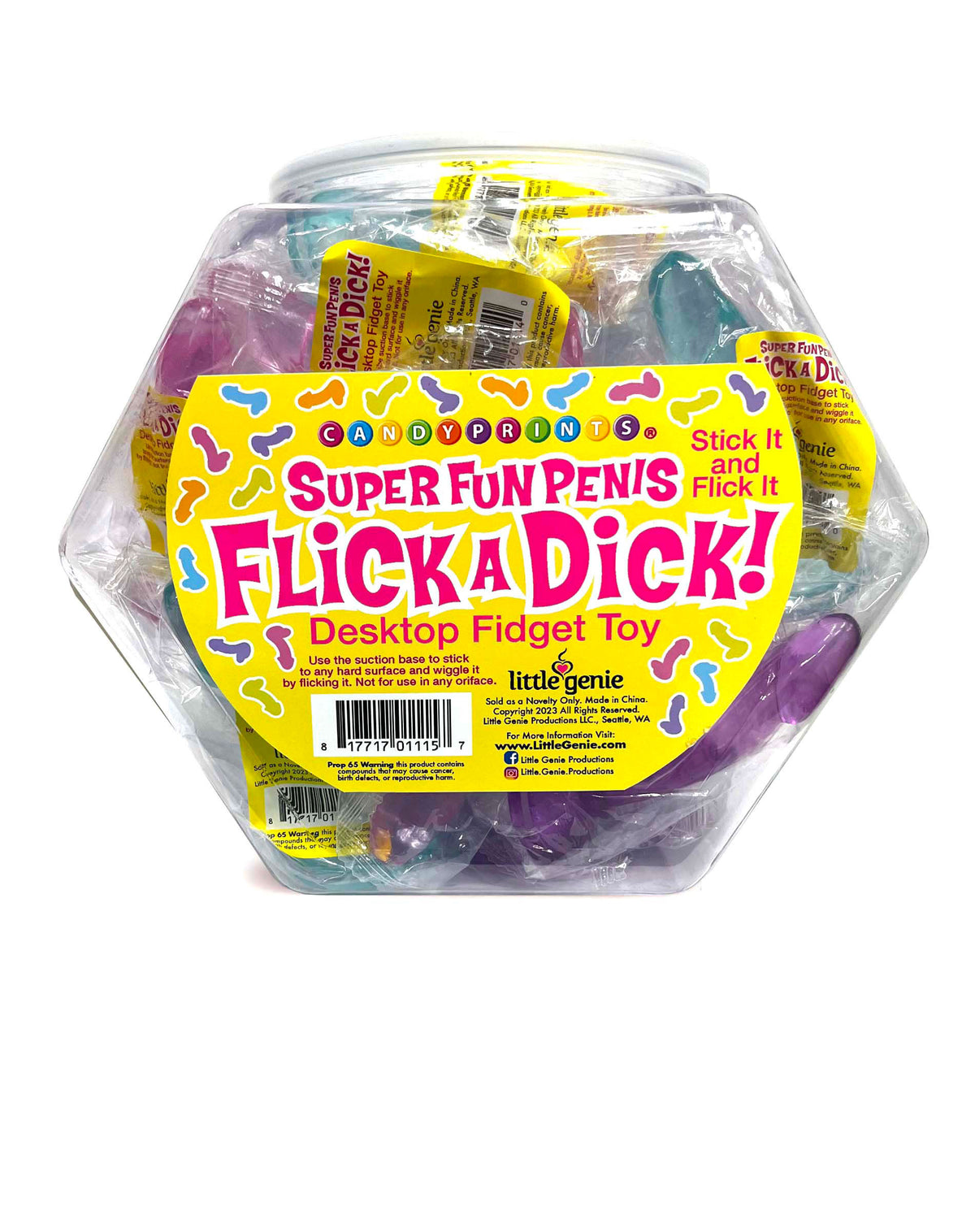 Flick a Dick - Desktop Fidget Toy - Display of 24 by Little Genie from LoveMart Co.