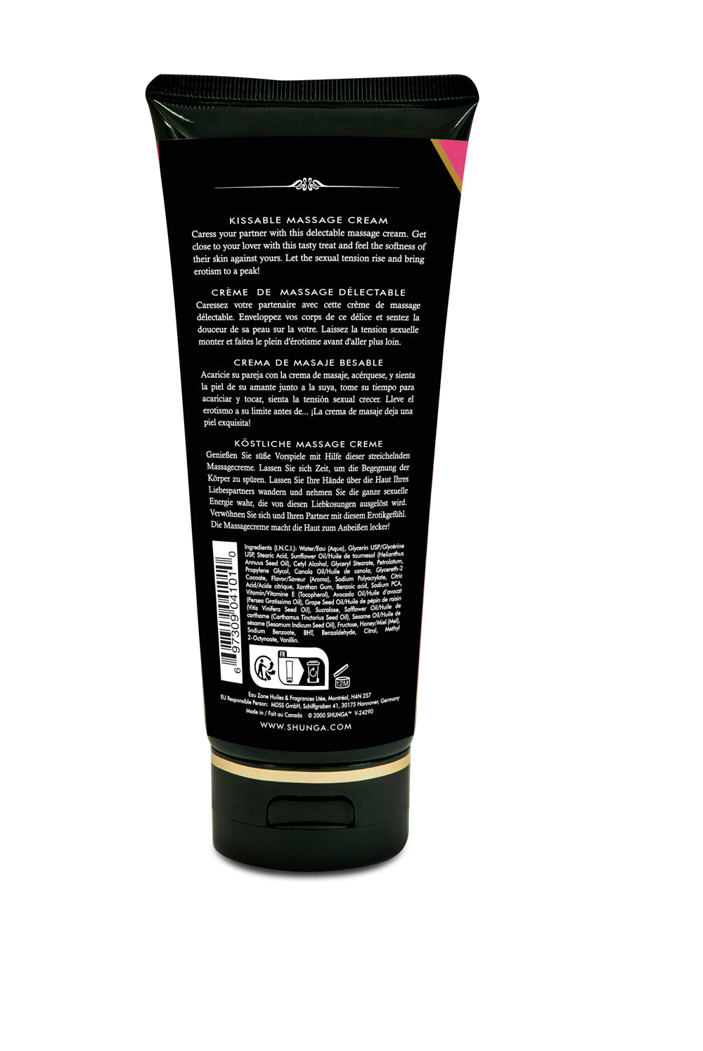 Kissable Massage - Raspberry Feeling - 7 Fl. Oz. / 200 ml by Shunga from LoveMart Co.