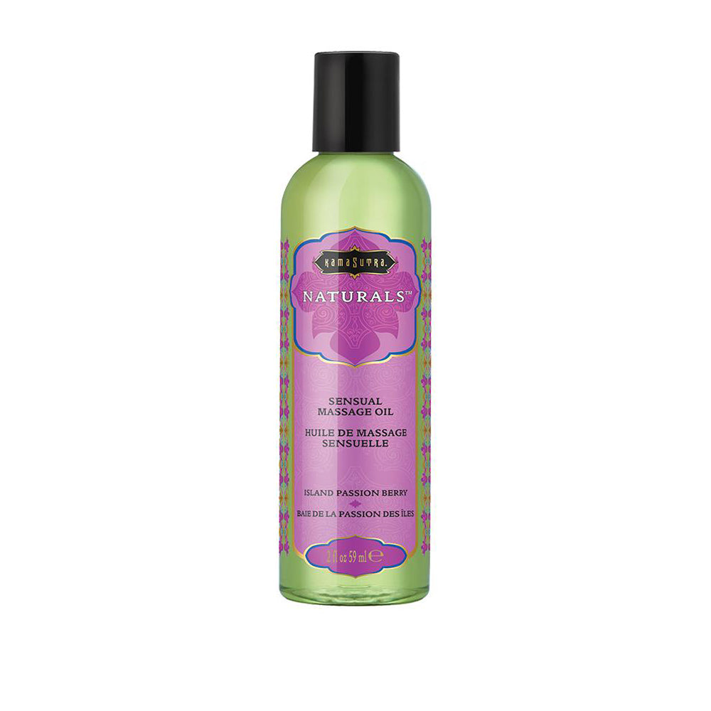 Naturals Massage Oil - Island Passion Berry - 2 Fl Oz (59 ml) by Kama Sutra from LoveMart Co.