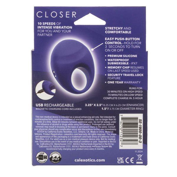 Closer Intimate Rechargeable Ring Embrace by CalExotics from LoveMart Co.