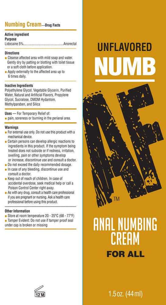 Numb Af - Anal Desensitizing Gel - Unflavored - 1.5 Fl. Oz. by Little Genie from LoveMart Co.