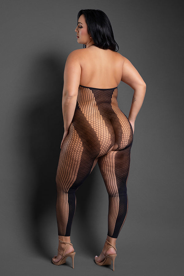 Make Your Move Footless Open Crotch Bodystocking - Queen by Fantasy Lingerie from LoveMart Co.