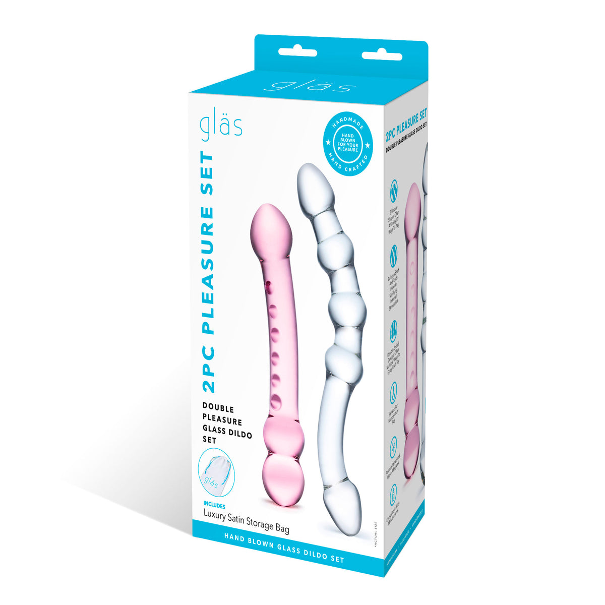 2 Pc Double Pleasure Glass Dildo Set by Electric Novelties from LoveMart Co.