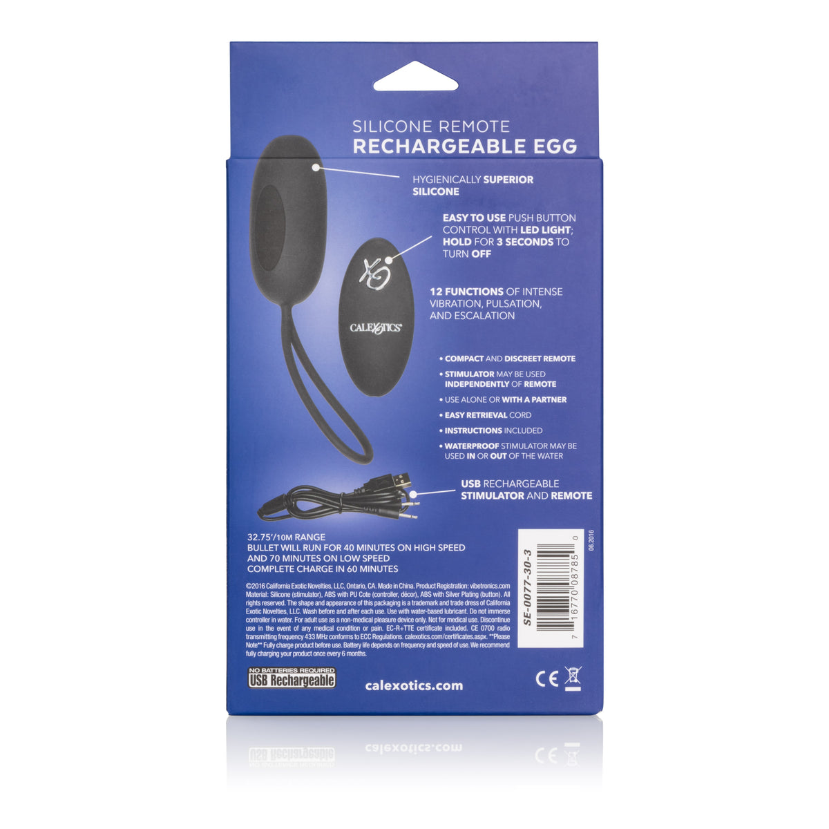 Silicone Remote Rechargeable Egg by CalExotics from LoveMart Co.