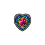Rainbow Heart Gem Gunmetal Metal Plug - Md by Viben from LoveMart Co.